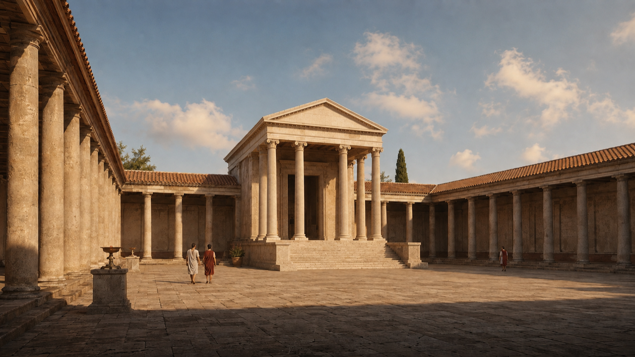 Restitution interprétative : Forum et aire sacrée du temple